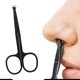 thumbnail image 5 of Tijeras de primera calidad para vello nasal, hojas de seguridad curvas con punta redondeada para recortar pequeños detalles como vello facial, vello de orejas y cejas (negro), 5 of 5