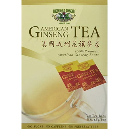 American Ginseng Tea, 20 Tea Bags - BEST American Ginseng Tea, Pure 100% (Best Green Tea Bags Reviews)