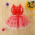 thumbnail image 4 of Odeerbi Girls Dress Baby Girls Clothes Toddler 2025 Valentine's Day Love Romper Dress Heart Mesh Backless Dress Red, 4 of 9