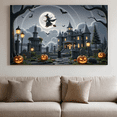 thumbnail image 2 of Halloween Theme Scary Witch Castle Banner Pumpkin Design Bat Graphics for Halloween Party Outdoor Decoration Night Celebration, 2 of 9