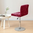 thumbnail image 2 of XUELC Crushed Velvet Brown Bar Stool Cover Stretch Stool Cover Swivel Counter Stool Cover Low Profile Short Back Chair Protective Cover 2pc, 2 of 7