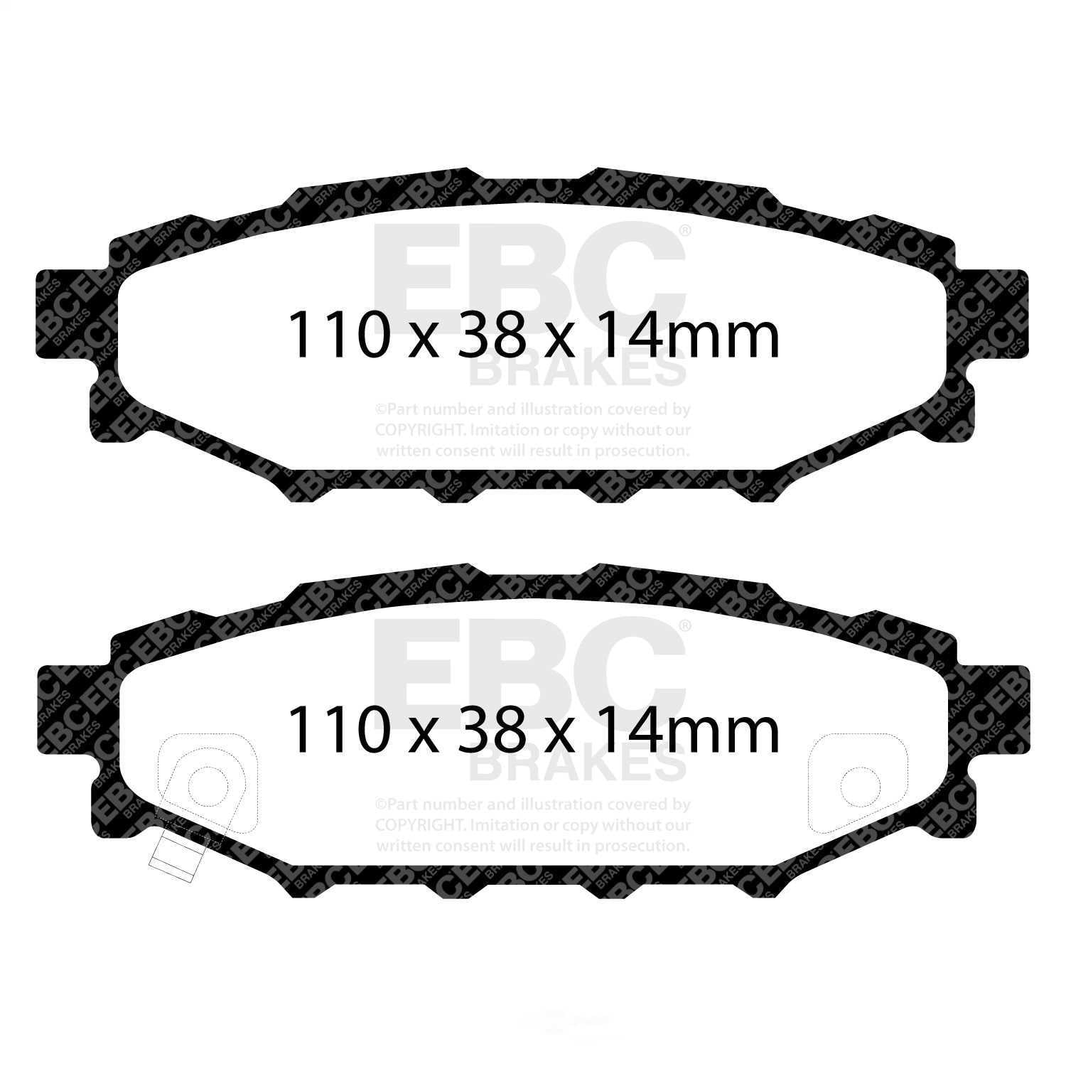 EBC Brakes Bluestuff NDX Trackday Brake Pad Set Fits select: 2009-2018 SUBARU FORESTER, 2008-2014 SUBARU OUTBACK