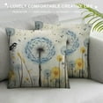 thumbnail image 3 of COMIO  Blue Dandelion Pillow Cover for Living Room Decor Rustic Farm Plants Botanical Square Soft Throw Pillow Dragonfly Watercolor Flowers Decorative Cushion Cover,White, 3 of 5