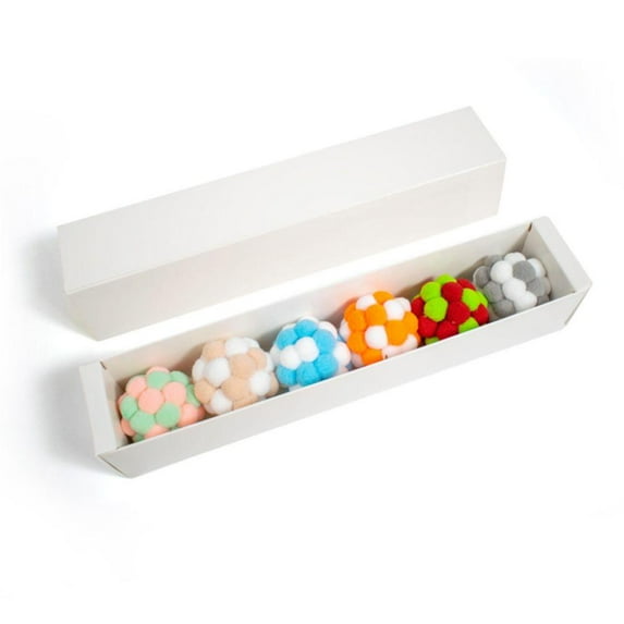 CSCHome Cat Toy Balls with Bell Handmade Plush Ball Colorful Training Chewing Pet Toys