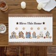 thumbnail image 3 of Farmhouse Flower Bless This Home Placemats Set of 6,Wipeable Washable Table Mats for Dining Tables, Rustic Shining Star Wood Place Mats for Kitchen Event Party Tabletop Decor, 3 of 9