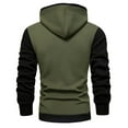 thumbnail image 4 of YUGYXL Men's Hoodies Color Block Athletic Workout Gym Hoodie Long Sleeve Pullover Hooded Sweatshirts Army Green L, 4 of 5