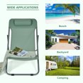 thumbnail image 5 of Patiojoy 2 PCS Beach Chair Lounger Reclining Folding Chair w/3-Position Adjustable Backrest Green, 5 of 10