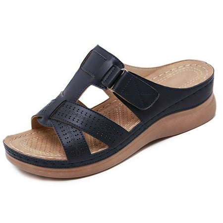 

TpowZoF Wide Sandals for Women SlippersWomen Wedge Sandals Orthopedic Open toe Sandals Vintage Non-slip Casual Shoes