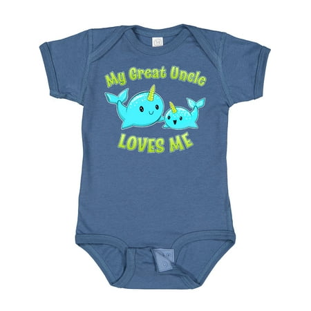 

Inktastic My Great Uncle Loves Me- Cute Narwhal Gift Baby Boy or Baby Girl Bodysuit