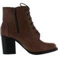 thumbnail image 2 of Soda Women Korman Cute Chunky Lace Up Leatherette Zipper Ankle Bootie, 2 of 4