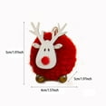 thumbnail image 2 of Festive Reindeer Pompom Handmade Hanging Ornament for Holiday Party Christmas Tree Decoration Deer Figure Home Celebration, 2 of 3