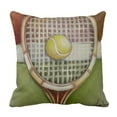 thumbnail image 1 of RYLABLUE Sport Tennis Racket with Ball on Court Ethan Pillowcase Cushion Cover 20x20 inches, 1 of 1