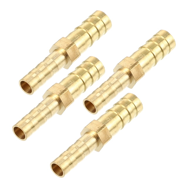 4 piezas 8 mm - 6 mm espiga de manguera de forma recta tubo de púas recto conector de montaje de manguera de latón