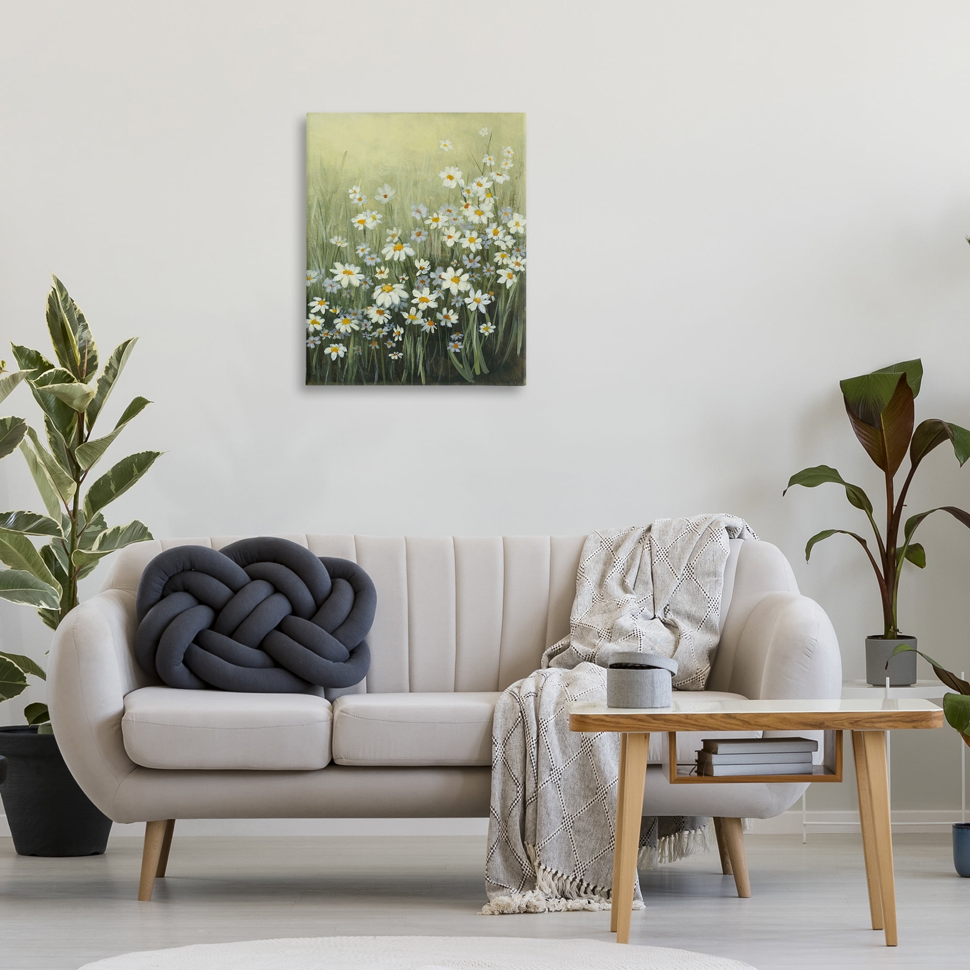 Stupell Industries Daisy Field Garden Plants & Flowers Painting Wrapped Canvas Art Print Wall Art, 24 x 30