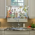 thumbnail image 5 of Coolnut Floral Kitchen Curtains 2 Panels, UV Protected Tier Curtains Half Window Curtains for Guest Room Bathroom Sink Laundry Room Basement,36"x 27", 5 of 6