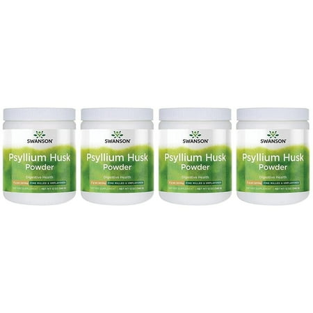 Swanson Psyllium Husk 12 Ounce (340 g) Pwdr 4 Pack