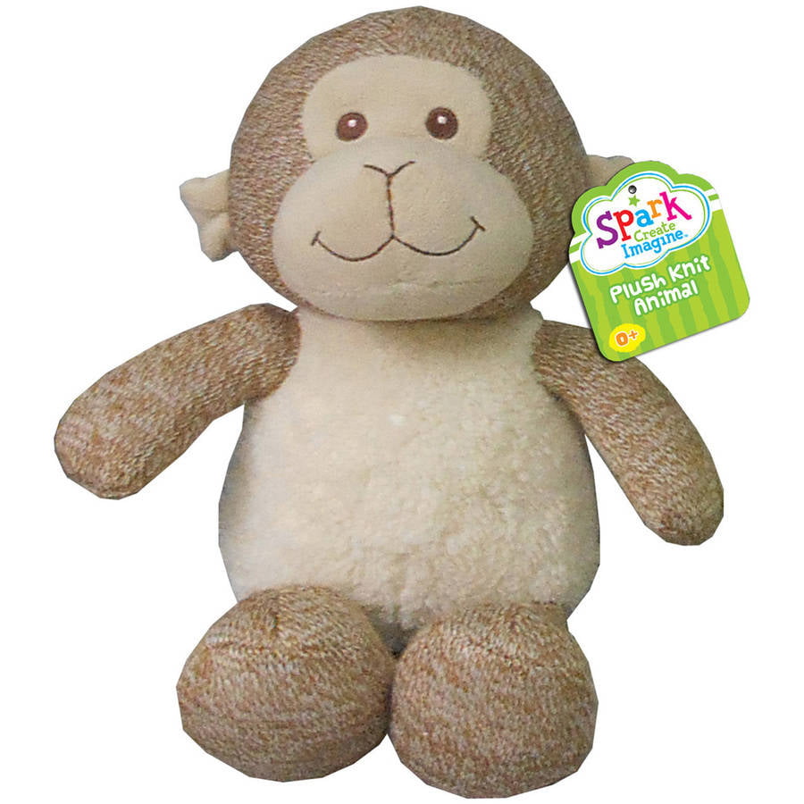 Spark Create Imagine Monkey Lovey Plush Stretchy Walmart Squeaker Crinkle Rattle 