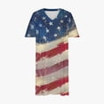 thumbnail image 4 of Fartey Usa Flag Dress for Women Plus Size Summer V Neck Shoer Sleeve Midi Dresses with pockets 4th of July Independence Day Patriotic Sun Dress Casual Loose Beach Flowy Knee Length Sundress, 4 of 5