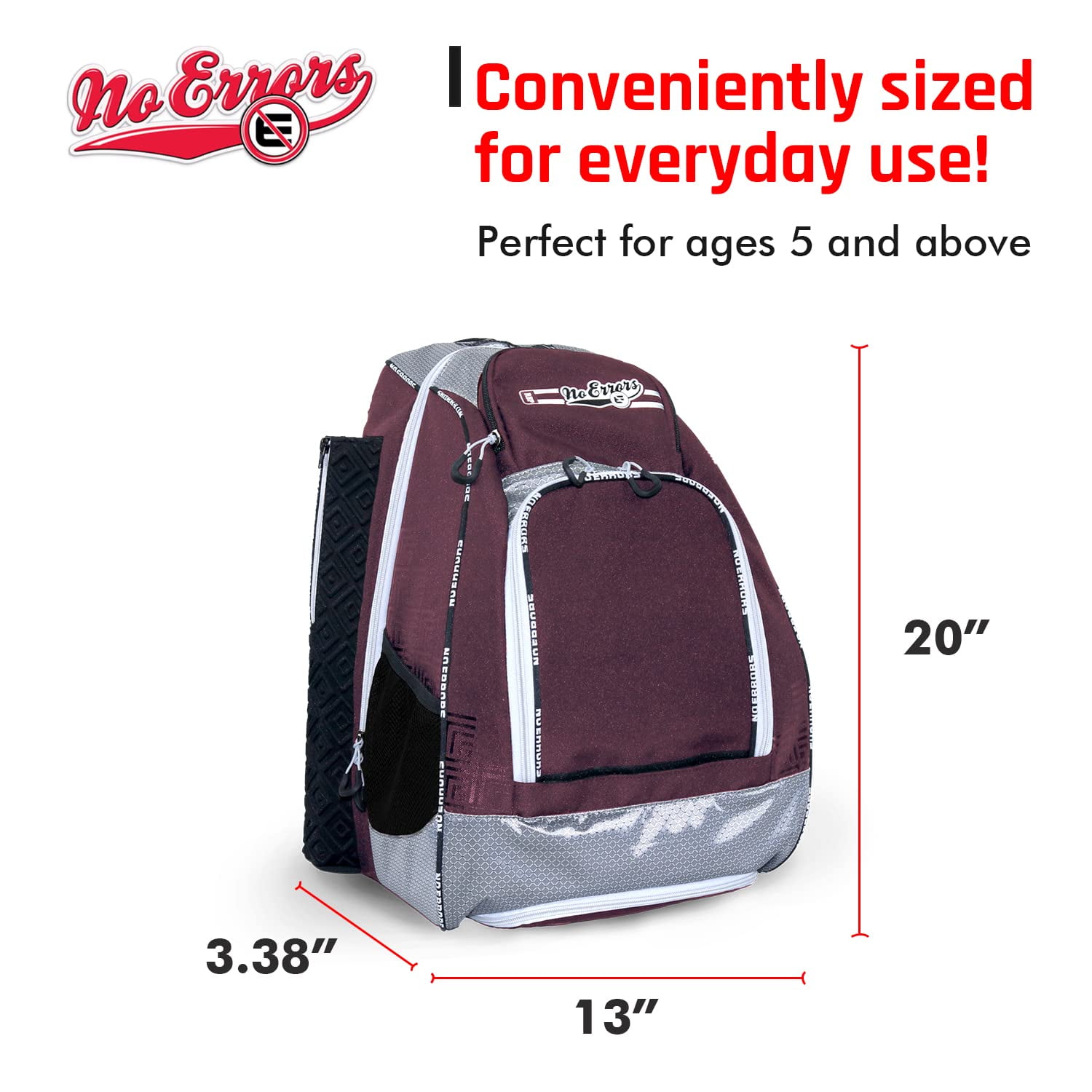 Sports RBP Rookie Baseball and Softball Backpack - Youth Baseball and Softball Bat Bag with Fence Hooks - Baseball and Softball Equipment Bag for Kids