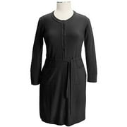 Women's Plus Belted Henley Sweater Dress