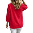 thumbnail image 5 of Fashion Shirts for Women 3/4 Sleeve Fall Oversize Casual Solid Color Loose Blouse Round Neck Blouses Comfortable Top, 5 of 7
