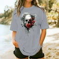 thumbnail image 5 of Inverlee Womens Short Sleeve Plus Size Tees Summer Trendy Gothic Floral Print Tops Casual Loose Fit Pullover Tshirts, 5 of 5