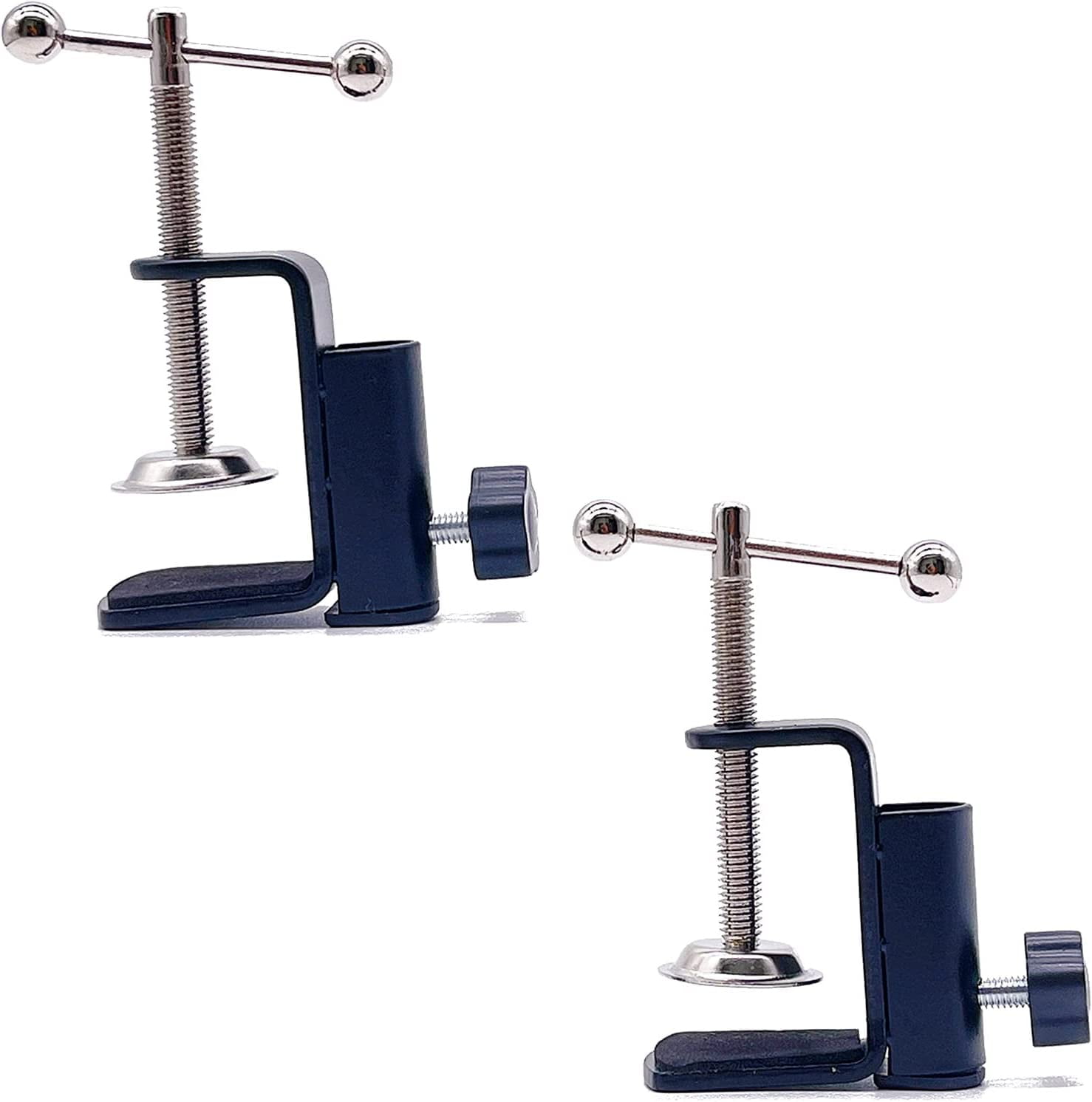 Mcury 2 Pack CShape Microphone Table Clamps with Adjustable Screw Fits