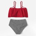 thumbnail image 5 of CEHVOM Women Printing Small Fresh Solid Color Swimsuit Split Bikini Set Swimwear, 5 of 5