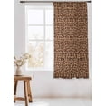 thumbnail image 3 of Sheer Curtains 72 Inches Long, Brown Beige Semi Sheer Curtains Light Filtering Window Treatment, Leopard Stripes Modern Art Privacy Voile Drapes for Living Room Bedroom 52x72 Inch, 3 of 7
