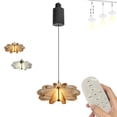 thumbnail image 1 of FSLiving Adjustable Height Track Pendnat Light H-Type Retractable Lift Track Pendnat Light by Remote Control with Stepless Dimming Flower Lamp for Kitchen Island Restaurant Dining Room,Amber - 1 Light, 1 of 8