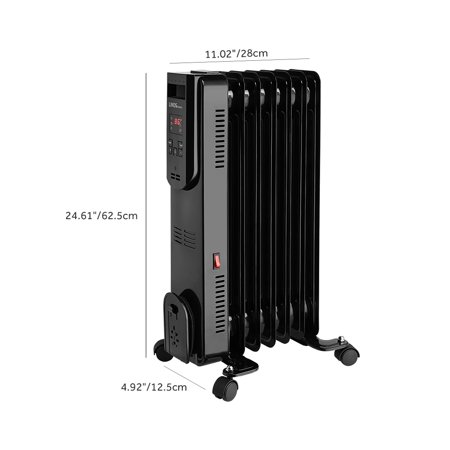 Electric 1500W Oil Filled Radiator Heater,Adjustable Thermostat 3 Heat  Setting and Overheating Protection, Full Room Quiet | Walmart Canada