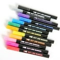 thumbnail image 3 of 12 Colors Shimmer Outline Markers, Double Line Metallic Pen Set Sparkle Self-Outline Doodle Marker Acrylic Marker Pen, 3 of 13