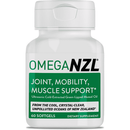 OmegaNZL Original Omega-3 Joint Support Supplement, Green-Lipped Mussel Oil, 60 Softgels
