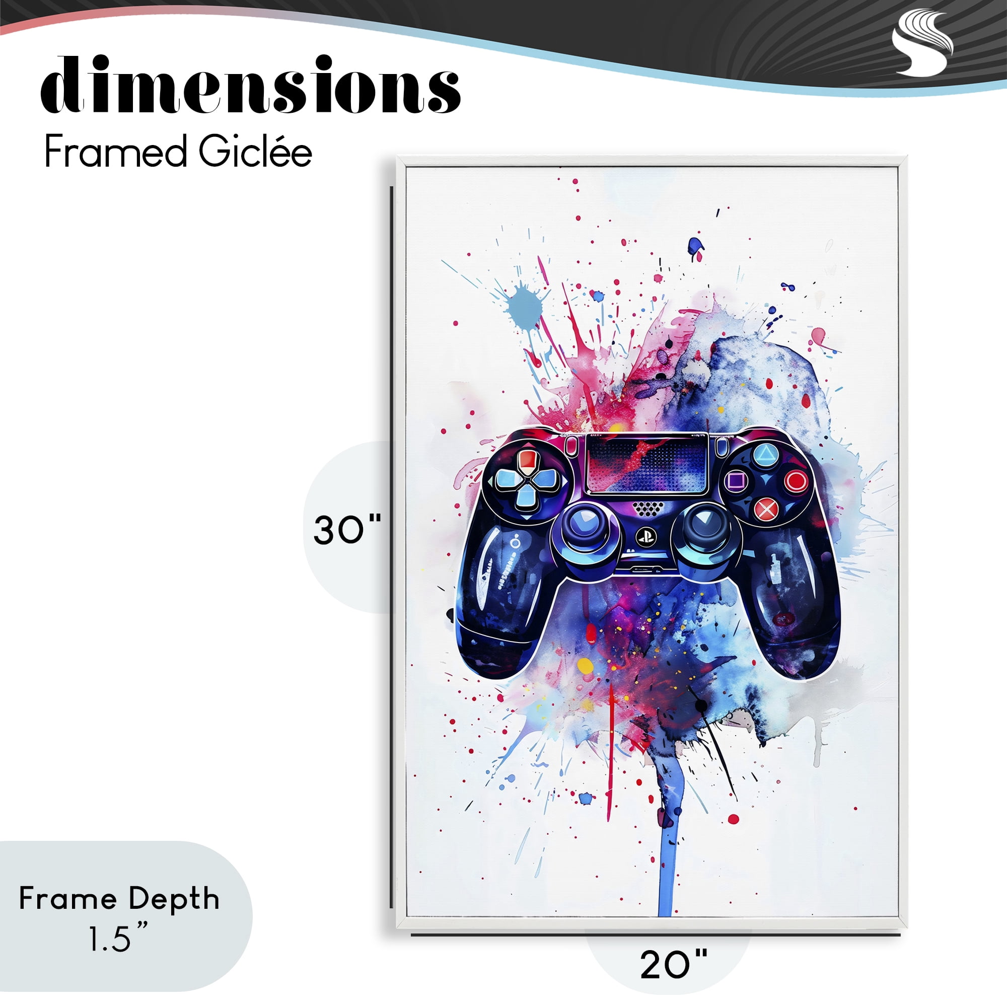 Stupell Industries Burst of Color Controller White Framed Giclee Art, design by Creative Studio