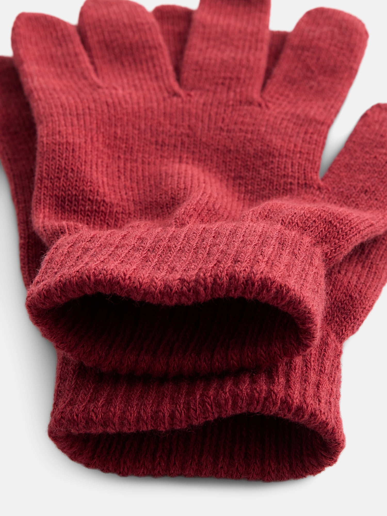 No Boundaries Women's Ribbed Knit Solid Gloves, 2 Pack