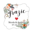 thumbnail image 1 of Darling Souvenir GRAZIE Cadeaux de Mariage Papier Tag Personnalisé Fête Suspendue Tags-Floral Blanc-100 Tags, 1 of 1