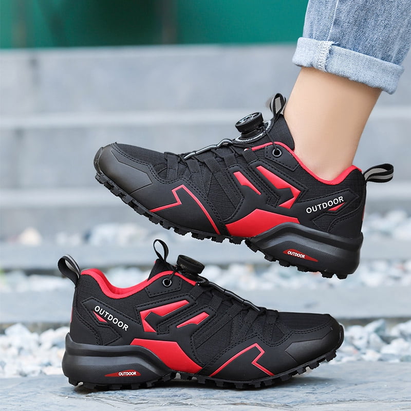 Summer Outdoor Adventure Men Hiking Shoes Breathable Thin Mesh Non Slip Sole Comfortable Lightweight Sneakers Wear Resistant Durable Shoes for Climbing Walking Hiking