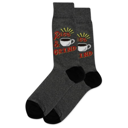 Hot Sox Mens Rise And Grind Crew Socks