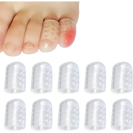 Silicone Anti-Friction Toe Protector, Silicone Breathable Toe Covers, Little Toe Protectors Caps for Corns, Blister, Calluses and Pain Relief (10PCS)