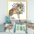 thumbnail image 3 of Designart 'Wolf With Woodland Flowers On White' Farmhouse Framed Art Print, 3 of 4