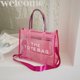 thumbnail image 5 of Btafrte Bolsos Mano Con Letras Transparentes Bolso Cruzado PVC para Mujer (rosa Roja), 5 of 9
