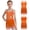 Fluorescent Orange, variant on Girls Latin Dance Sleeveless Straps Rhinestones Tassel Jazz Cha Cha Leotard Dress Dancewear Green 6
