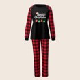 thumbnail image 1 of Conjunto de pijama familiar de 2 piezas con estampado a cuadros y manga raglán pantalones superiores ropa de dormir, 1 of 8