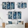 thumbnail image 4 of Designart "Faded Retro Blue Vintage Botanical Flowers IV" Abstract Botanicals Framed Wall Art Set Of 3 - Blue Modern Frame Canvas Set For Living Room Decor, 4 of 6