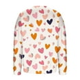 thumbnail image 5 of Enjoytime Crewneck Sweatshirts Women Valentine Lover Heart Printed Long Sleeve Tops Casual Vintage Loose Plus Size Shirt Khaki XXL, 5 of 6