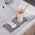 thumbnail image 4 of FeiraDeVaidade Rectangular diatom mud suction cup mat - dark gray diatom mat pull groove Water Absorbent Diatomite Coasters Instant Dry Sink Organizer, 4 of 7
