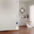 thumbnail image 5 of Colgante de cristal de carillón de viento giratorio de acero inoxidable y decoración de mariposa de jardín, 5 of 5