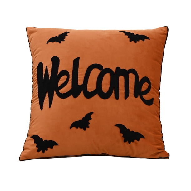 Funda Almohada Fantasma Cojín Bordada Halloween para Salón Sofá Rojo