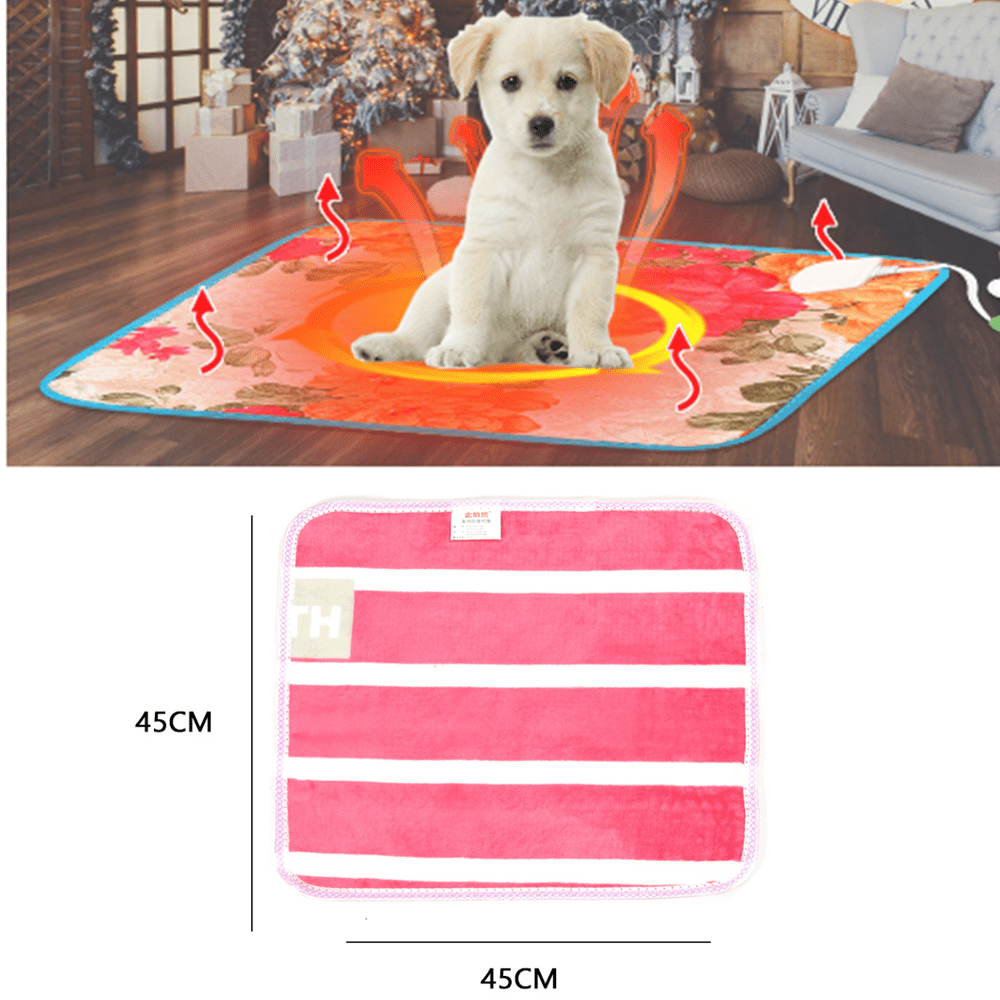 Pet Heating Pad For Dogs Cats 25X35cm USB Heated Blanket Washable Charging Heating Cushion Electric Heated Mat Pet Bed Warmer 3 Temperature Adjustable Indoor Safety Cat Dog Small Animals Heat Pad
