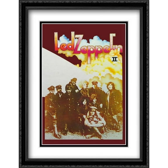 Led Zeppelin II 2x Matted 28x40 Large Black Ornate Framed Art Print